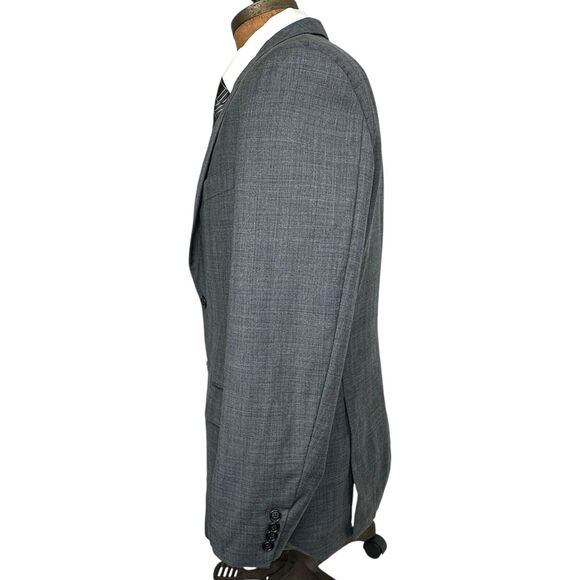 Hickey Freeman Suit Mens 42R 36x31 Gray Worsted Wool Milburn II - Picture 5 of 8